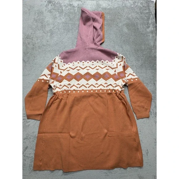 Torrid Sweater Womens 3X 22-24 Hooded Anorak Aztec Cardigan NWT Pockets - Picture 5 of 5